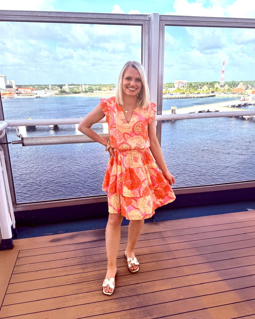 Caribbean cruise outfit ideas floral summer dress