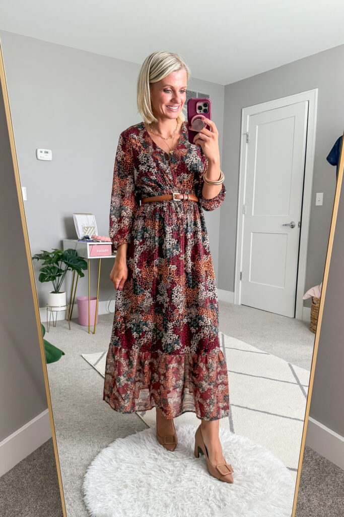 fall styles from 89th and madison maxi floral dress