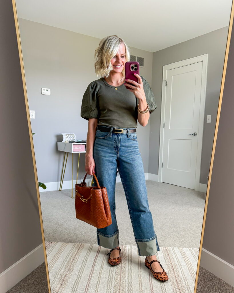 fall wardrobe refresh cuffed jeans