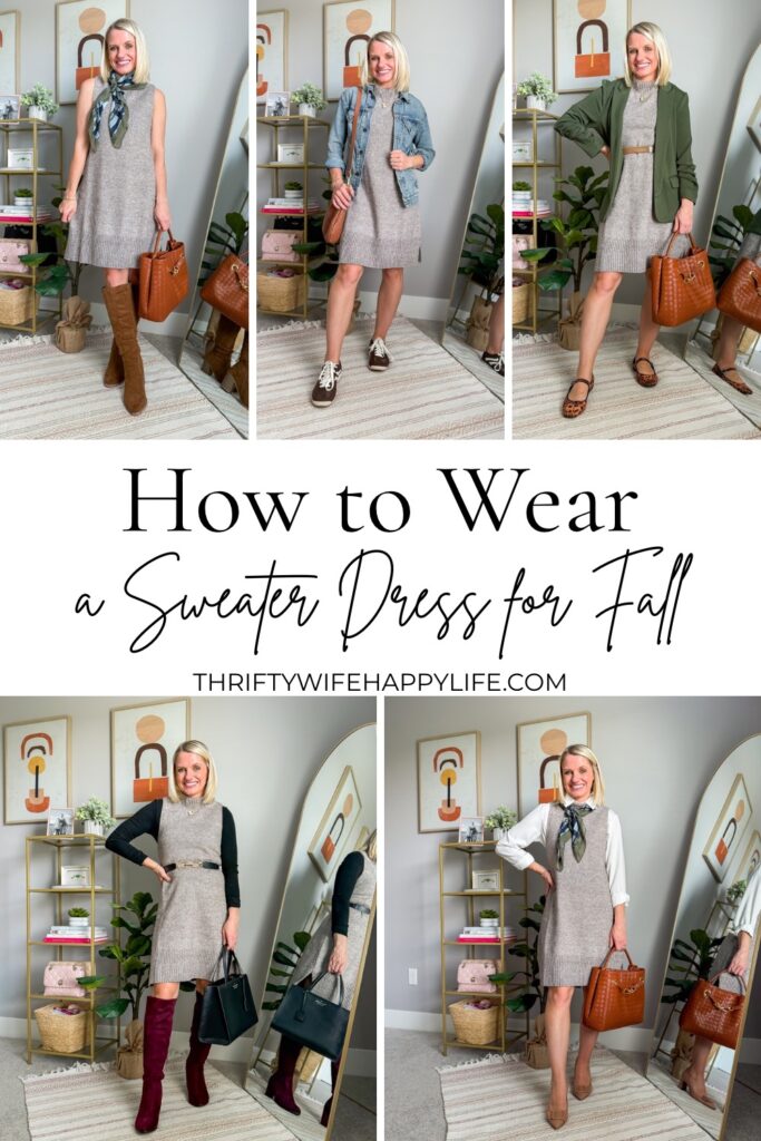 how to wear a sweater dress for fall outfit ideas