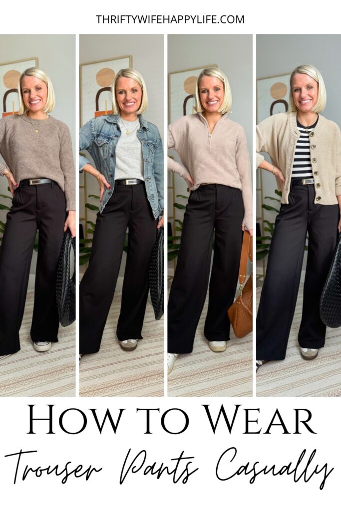 how to wear black trousers casually