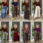 how to wear chocolate brown pants and sweater