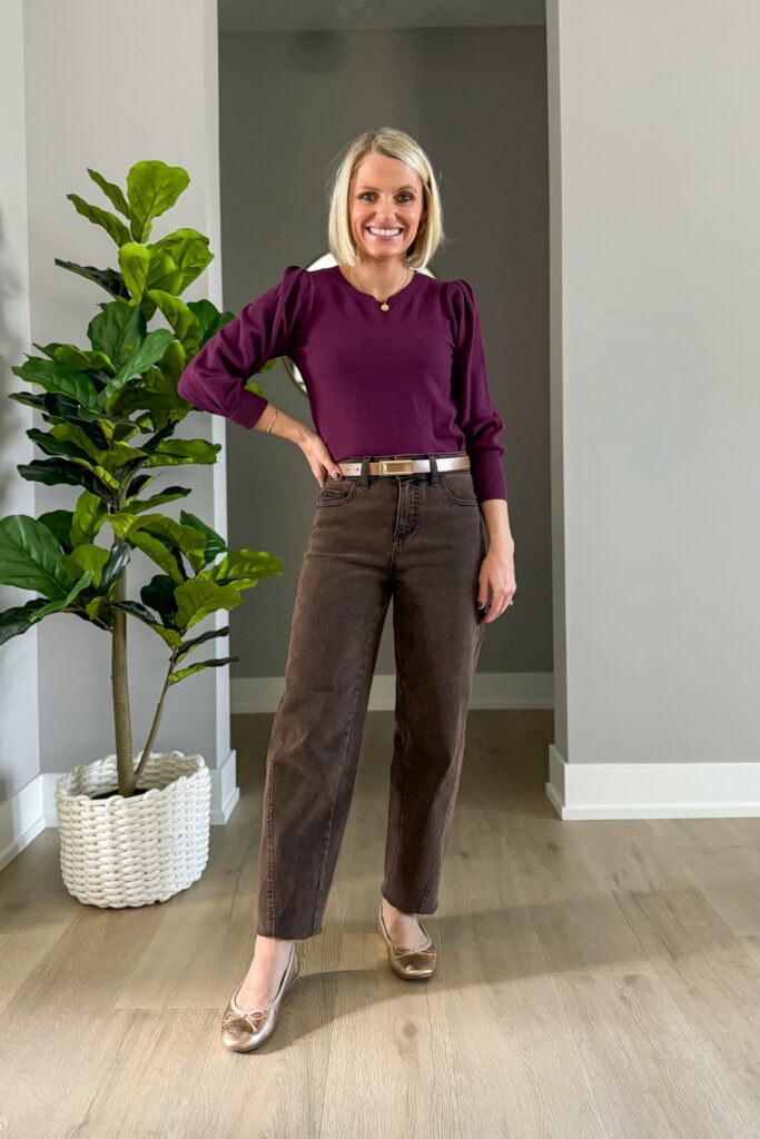 how to wear chocolate brown pants