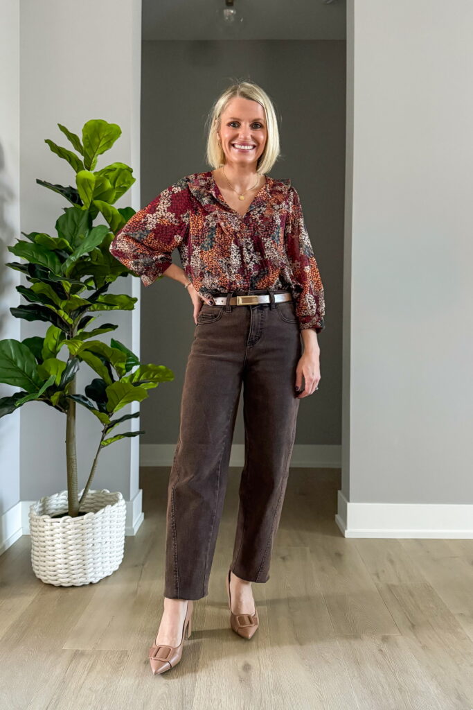 how to wear chocolate brown pants