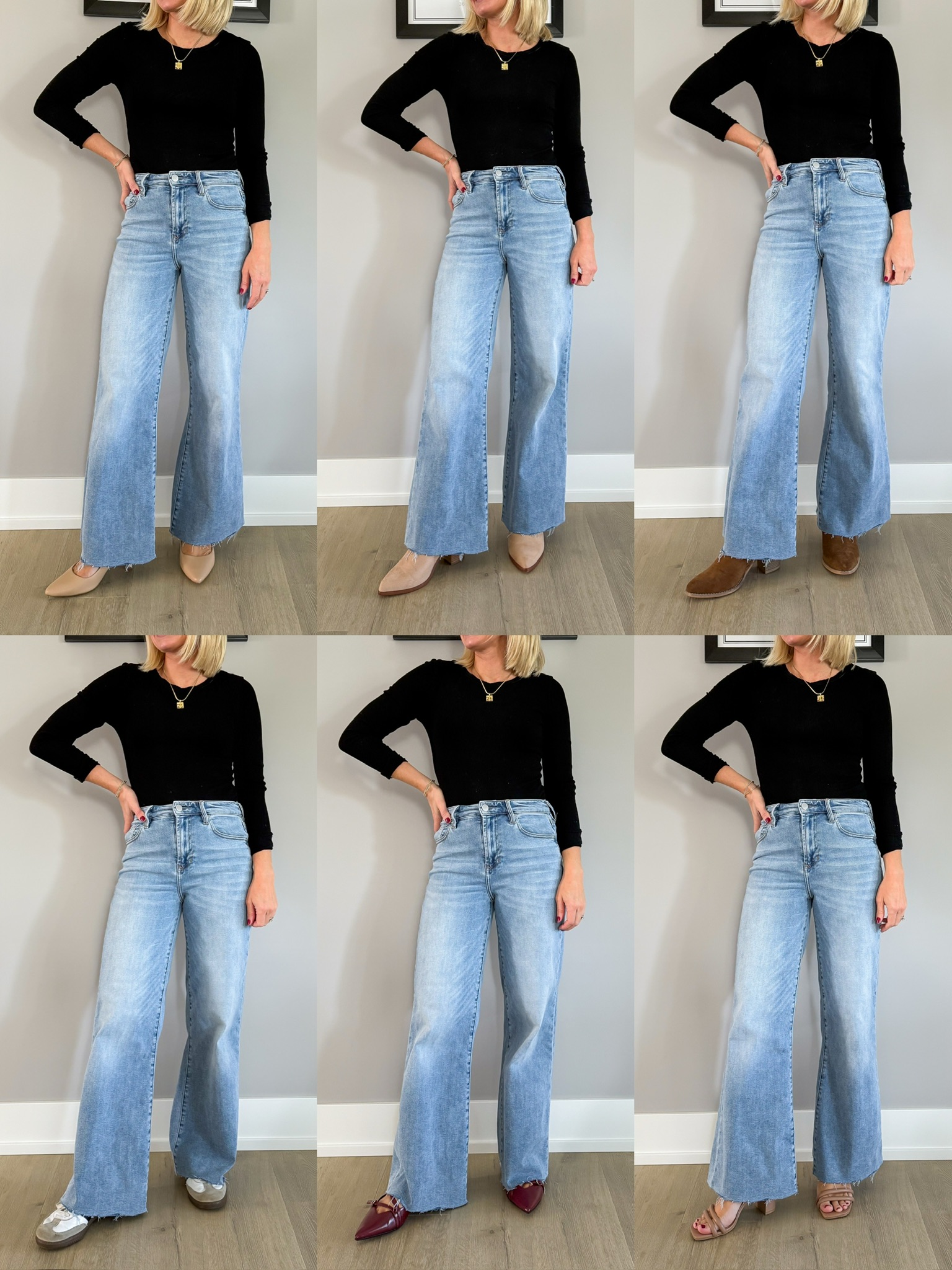 What Shoes to Wear with Wide-Leg Jeans when You’re Petite?