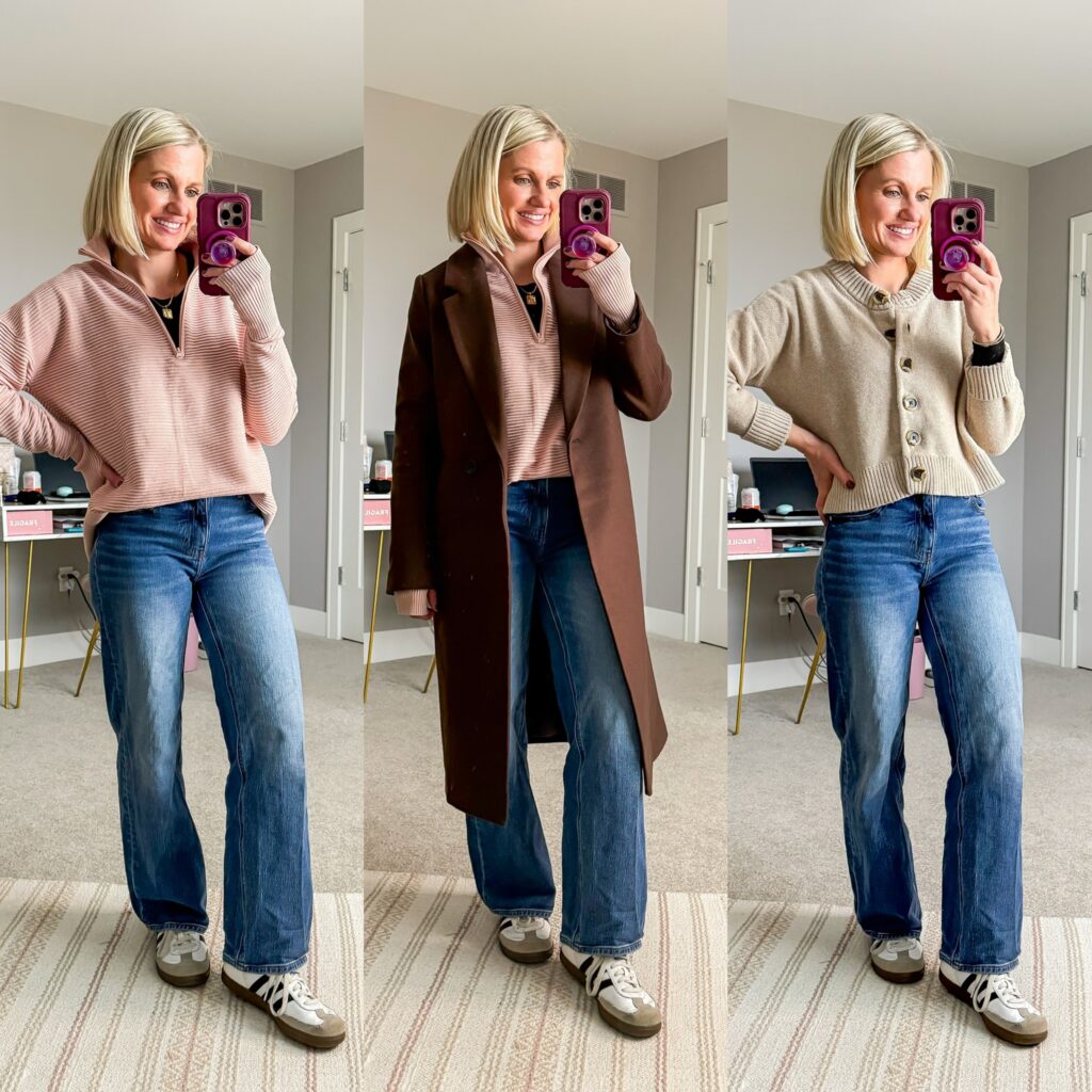 Mom Winter Capsule Wardrobe outfits with jeans