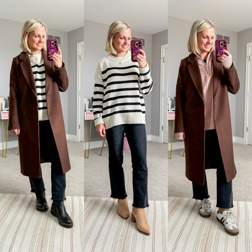 Mom Winter Capsule Wardrobe three outfit ideas