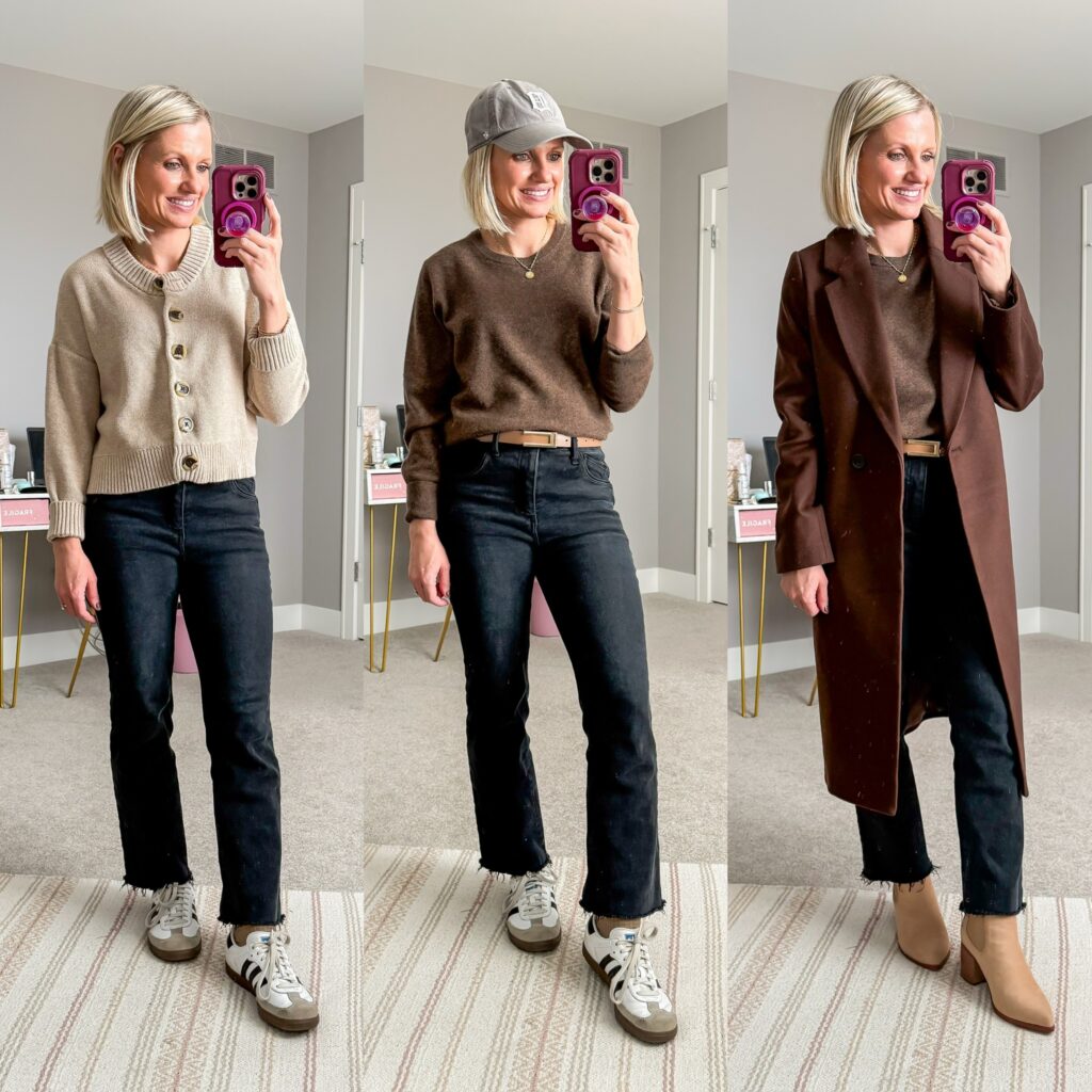 Mom Winter Capsule Wardrobe outfits with black pants