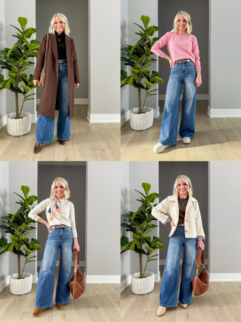 how to style sweatpant jeans collage