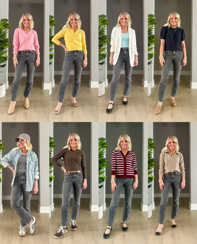 how to wear grey jeans eight different ways