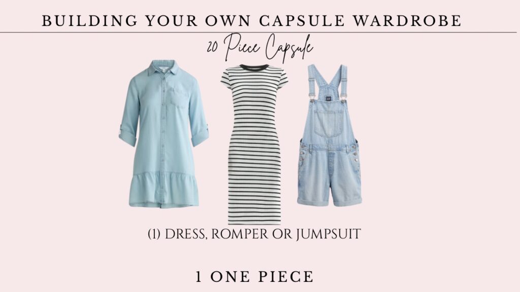 how to build your own 20 piece capsule wardrobe one piece like a dress, romper or jumpsuit