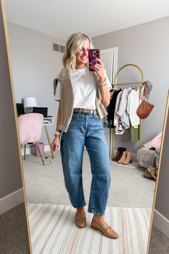 barrel jeans outfit
