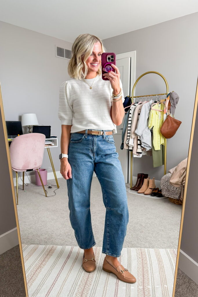 how to wear barrel jeans with loafers