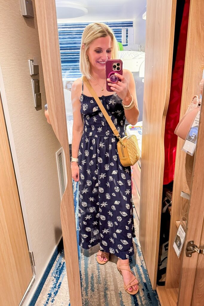 caribbean cruise outfit nautical maxi dress