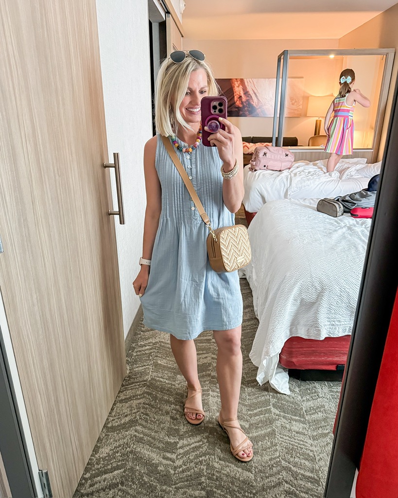 Caribbean cruise outfit idea dress with sandals