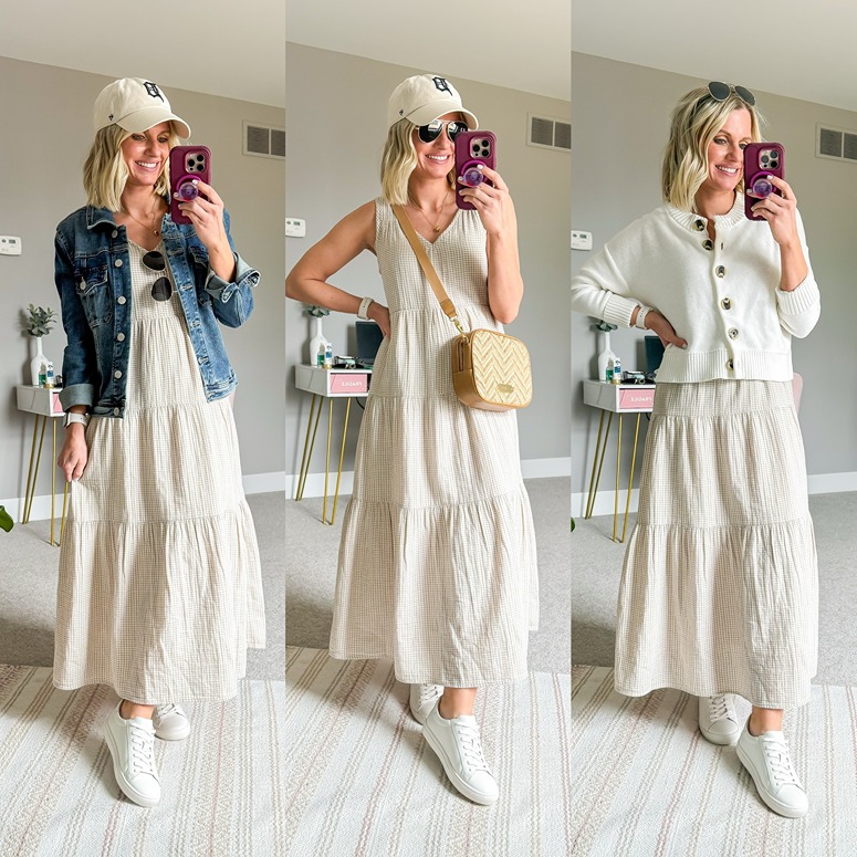 summer capsule wardrobe outfits with maxi dress