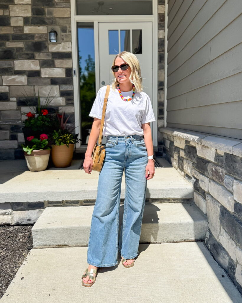 denim and tshirt summer outfit