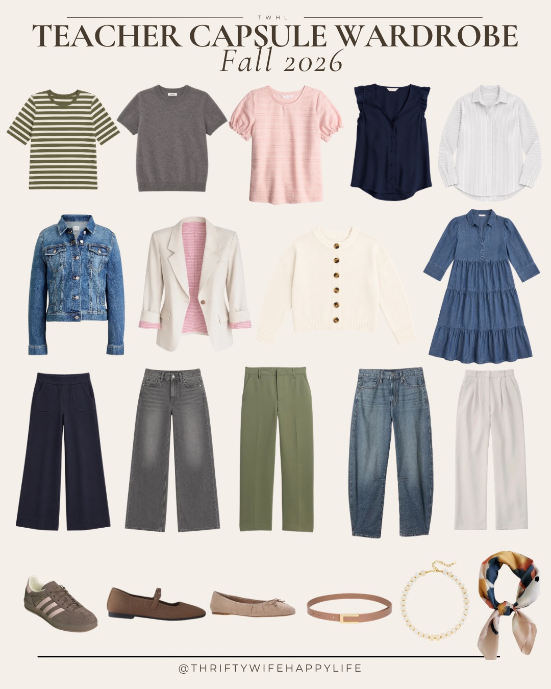 Fall Teacher Capsule Wardrobe 2026: 20 Pieces + Outfit Ideas